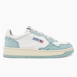 Autry White and Blue Sneakers.  Medalist low canvas